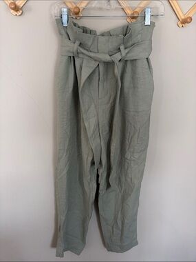 a new day Sage Green Paperbag Waist Tie Pants